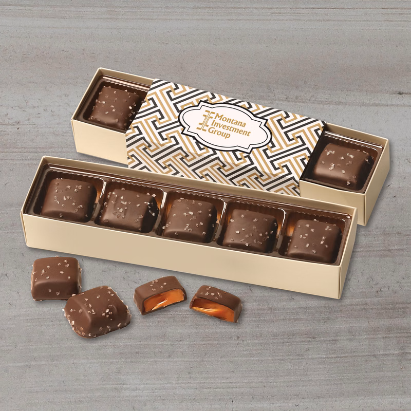 Chocolate Sea Salt Caramels Flight with Zigzag Wrap