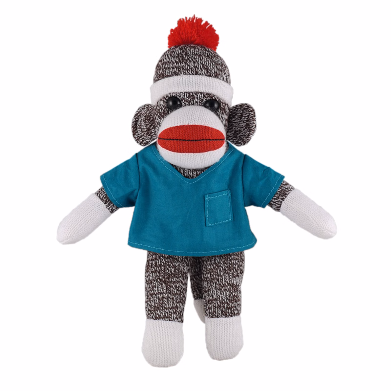Orginal Sock Monkey (Plush) in scrub shirt