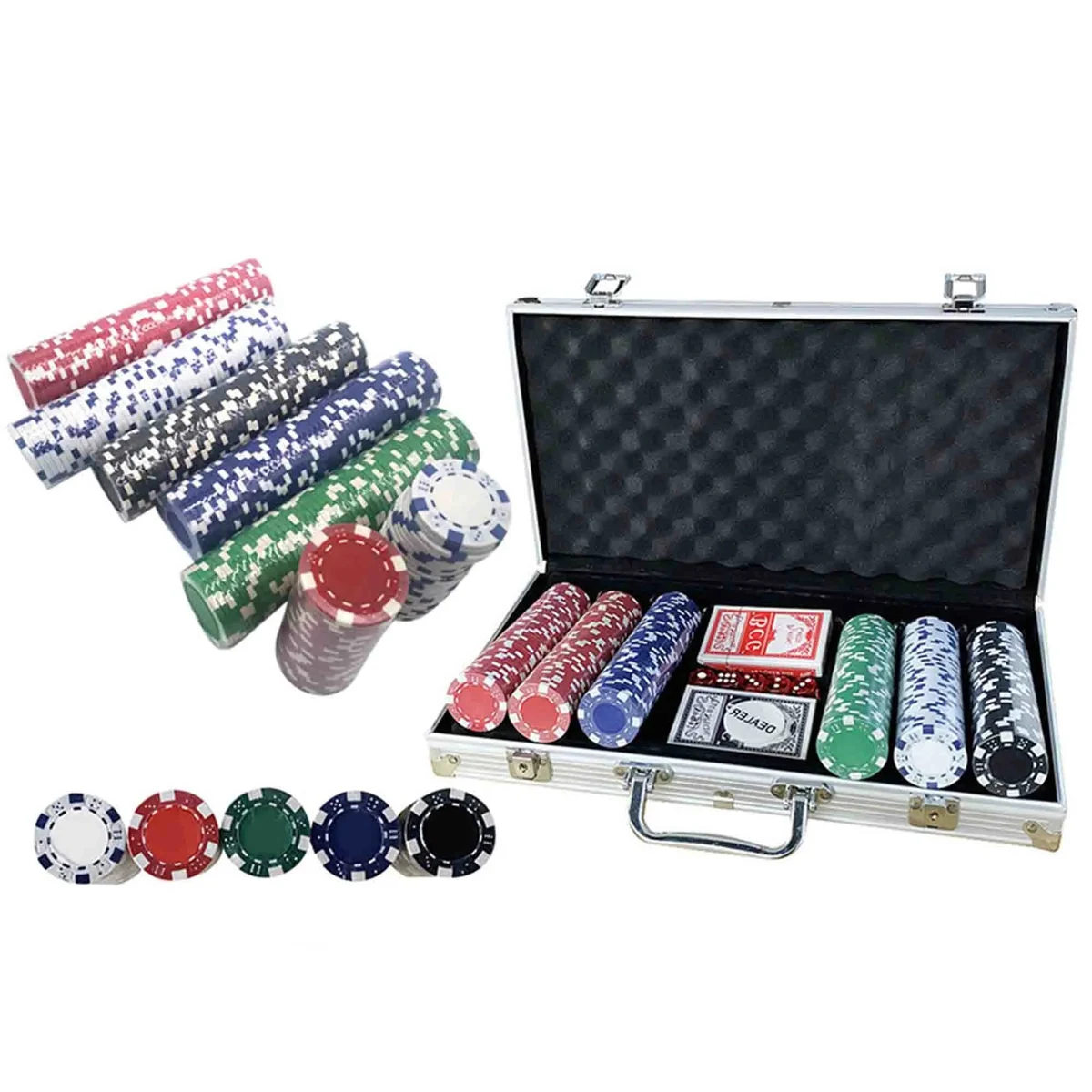 300-Piece Professional Poker Chip Set with Aluminum Case 1