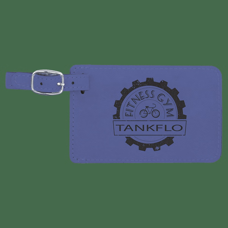 4 1/4" x 2 3/4" Purple Leatherette Luggage Tag