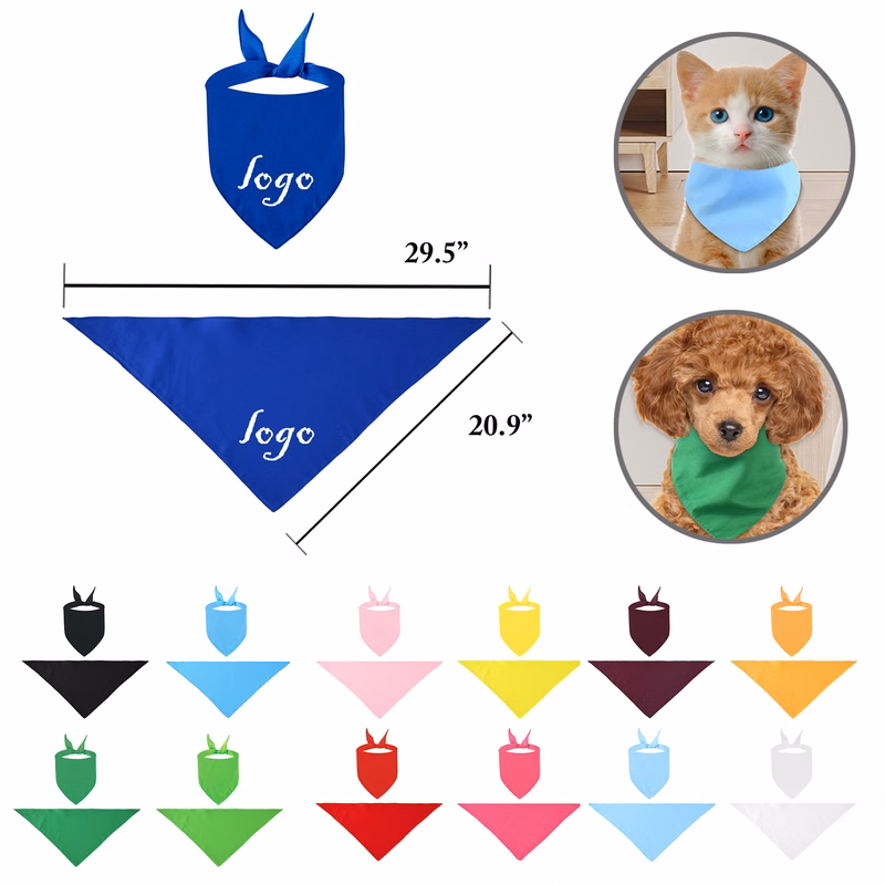 MOQ50 Pet Solid Color Polyester Scarves