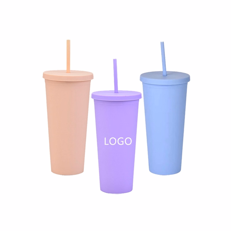 24 Oz Tumblers With Lids And Straws Colored Cups