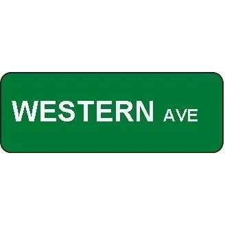 30" x 6" Custom Street Signs with reflective vinyl lettering on two sides. 1