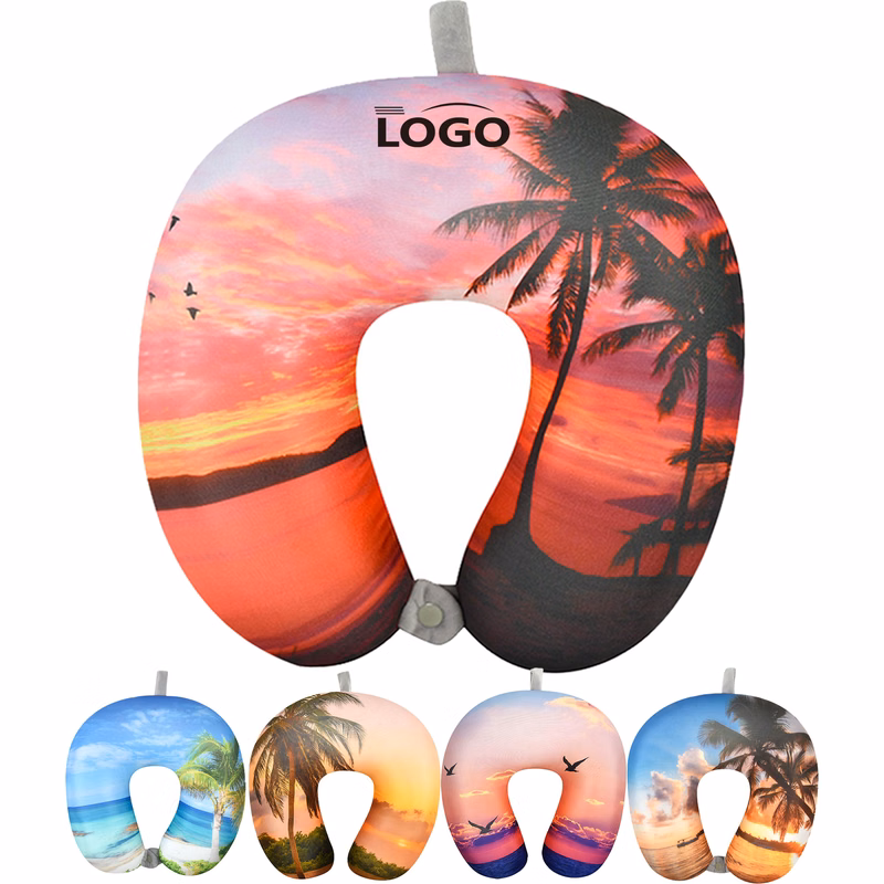U-Shaped Travel Pillow with Palm Tree Print
