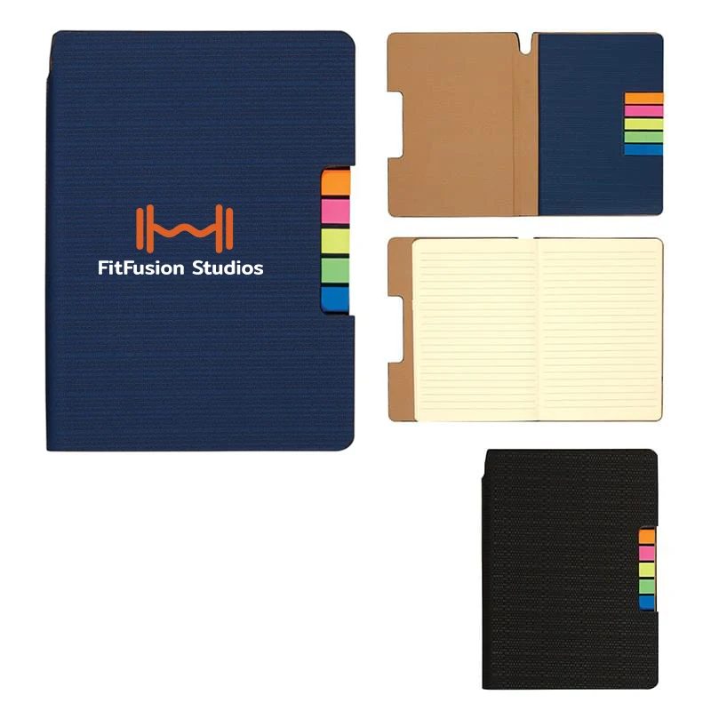 Journal Notebook with Neon Sticky Flags 1