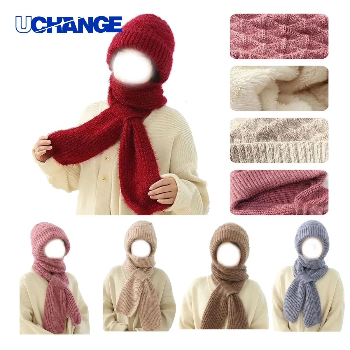 Crochet Hooded Scarf Cap 1
