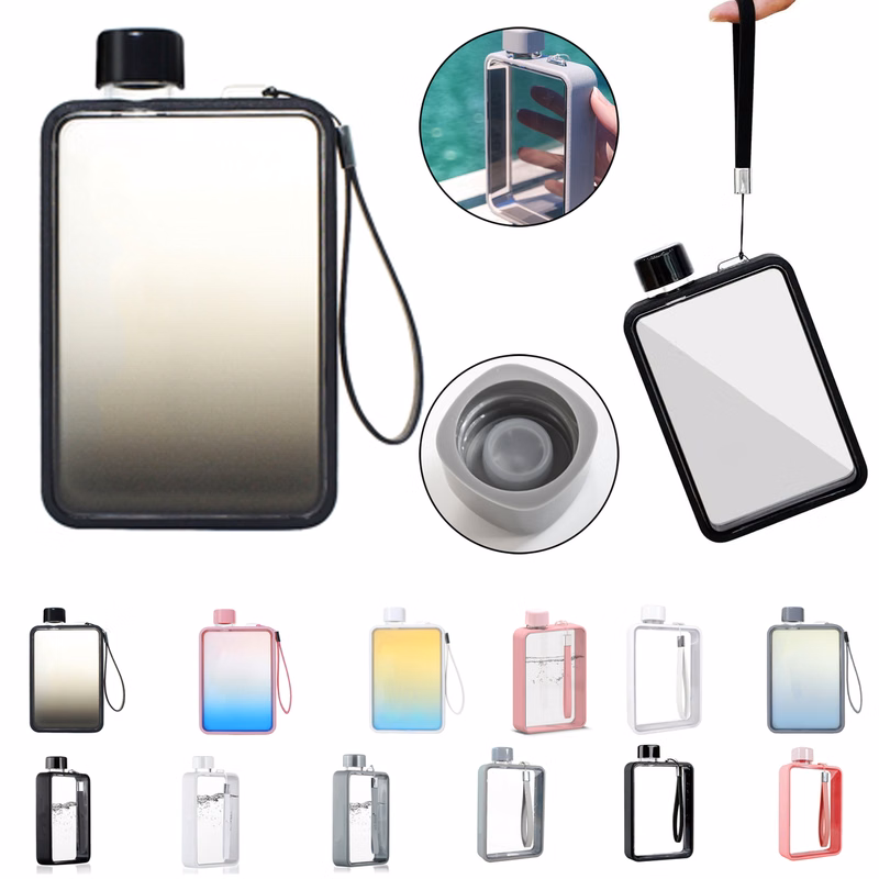 13 OZ Portable Flat Water Bottle