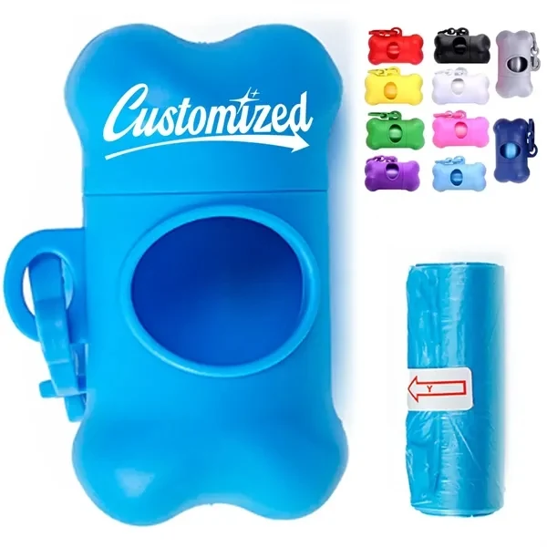 Custom Bone Shaped Dog Waste Bag Dispenser with Carabiner — Pet Care 1