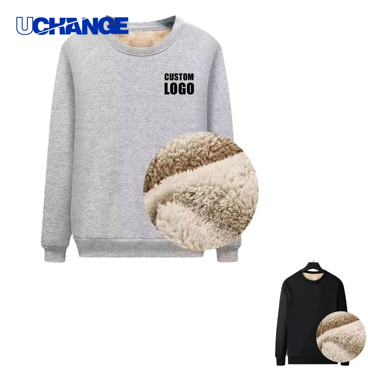 Loose Fit Fleece-Lined Sweatshirt Apparel, custom hoodie or sweatshirt with logo imprint 1