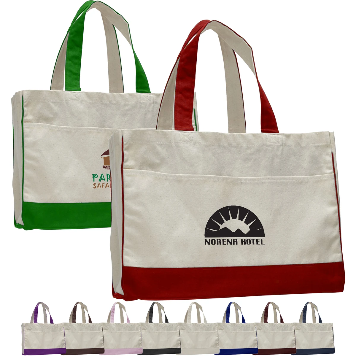 Standard Cotton Canvas Tote Bag With Contrasting Handles & Trim, custom tote bag with logo imprint 1