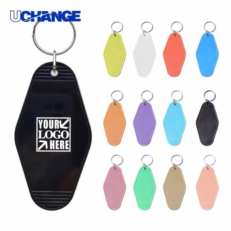 Diamond-Shaped Plastic Hotel Keycard Keychain