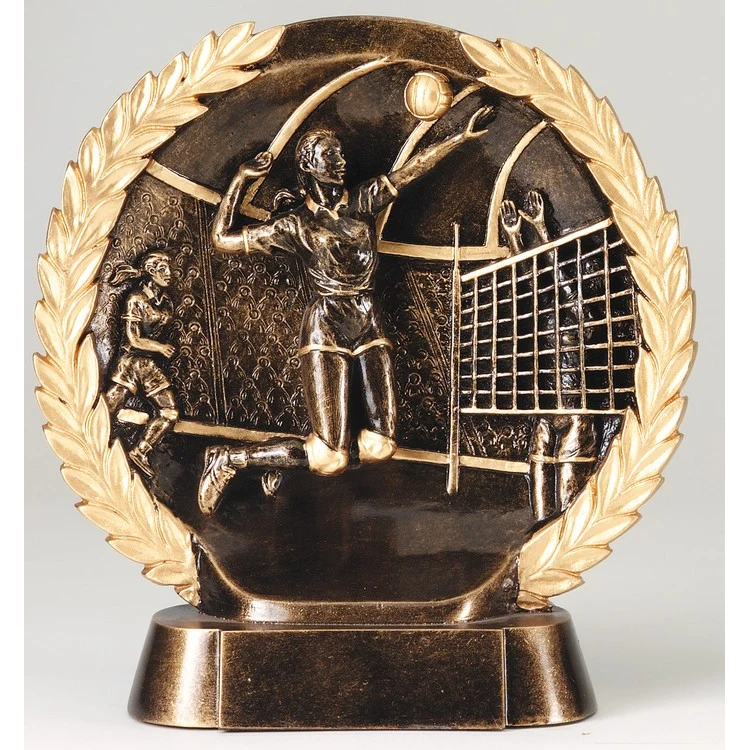 Volleyball Female High Relief Circular Plate Award 1