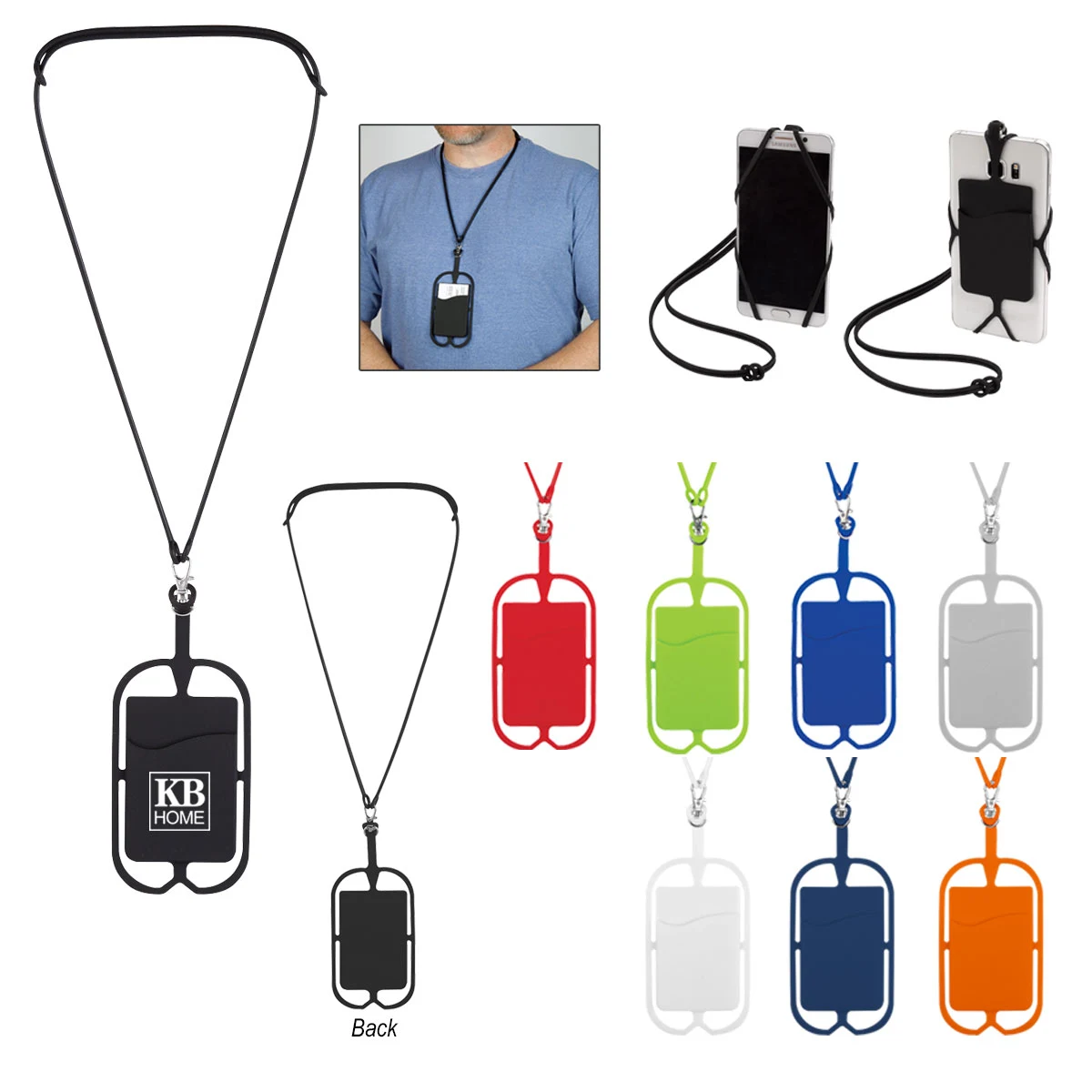 Silicone Lanyard with Phone Holder & Wallet 1
