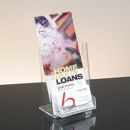 Single Pocket Brochure Holder for 4w x 6h x 1-3/4d - White Acrylic 1