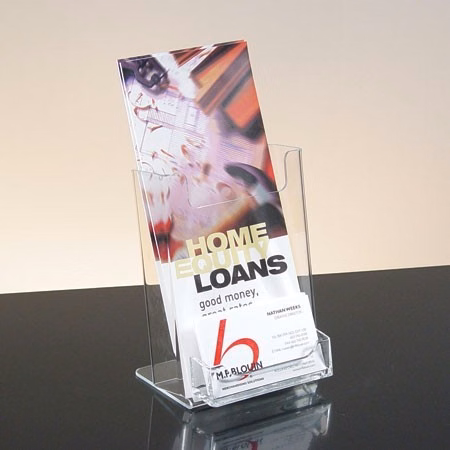 Single Pocket Brochure Holder for 4w x 6h x 1-3/4d - White Acrylic