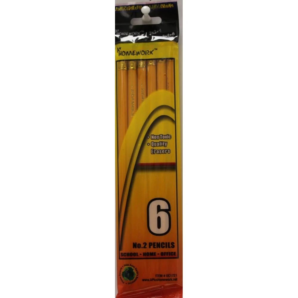 #2 Pencils - 6 Count Unsharpened 1