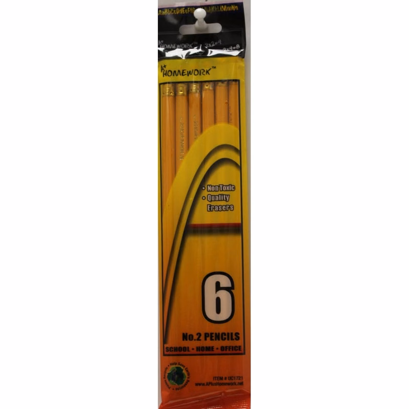 #2 Pencils - 6 Count Unsharpened