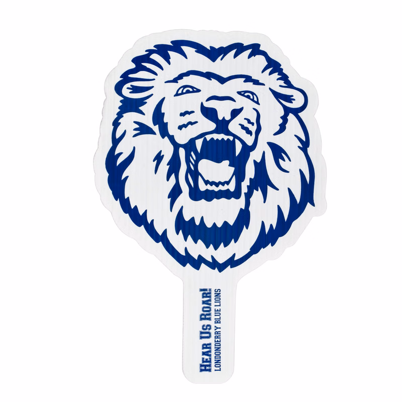 Lion Mascot Hand Fan, Screen Printed