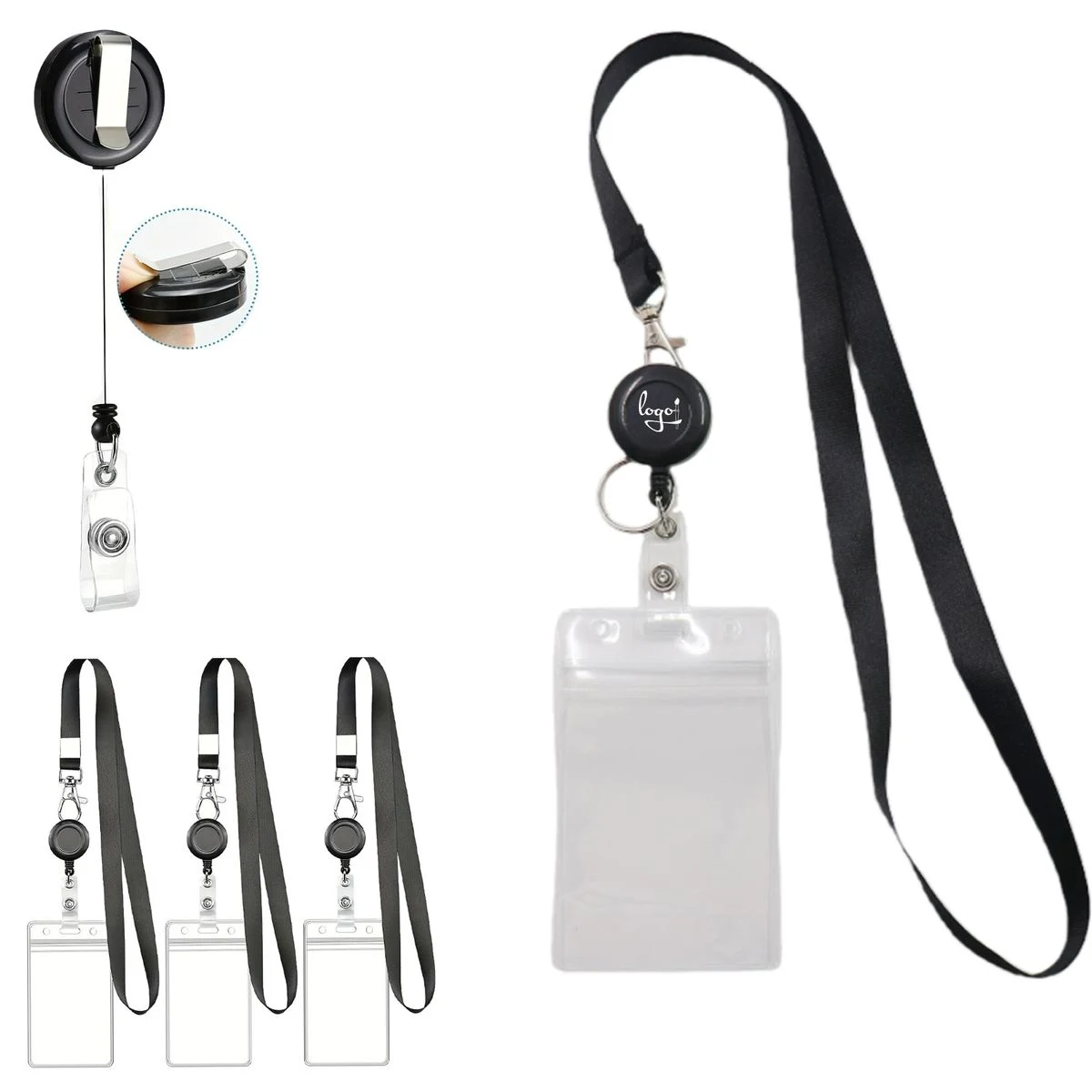 Retractable Badge Holders With Lanyard Clip 1