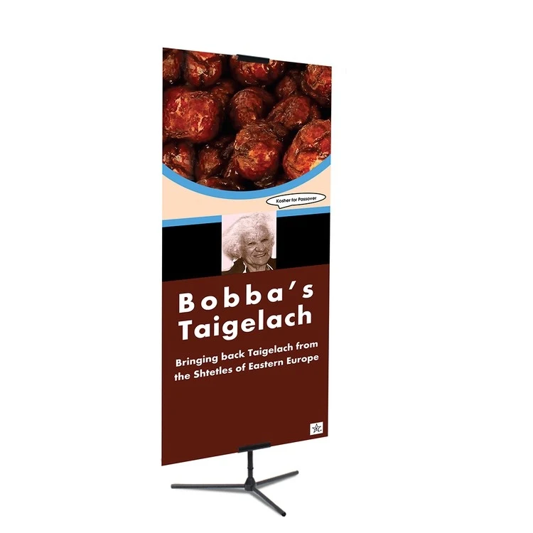 Adjustable Banner Stand, 33" x 84" Polyester Blend Fabric Banner, Single-Sided 1