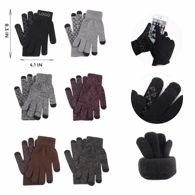 MOQ 10 PCS Touchscreen Thermal Gloves with Fluff Lining