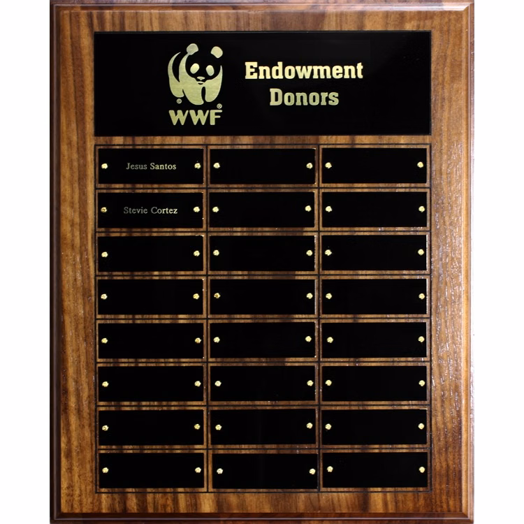 Walnut Eco-Plaque w/24 Perpetual Plaques