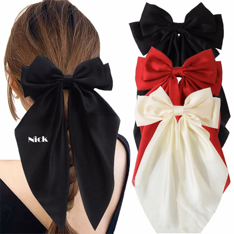 Solid Color Large Bow Hair Clip