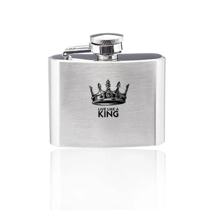 2 oz. Brushed Finish Stainless Steel Flask 1