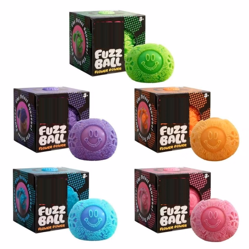 Smiley Fluffy Puffer Stress Relief Squeeze Ball
