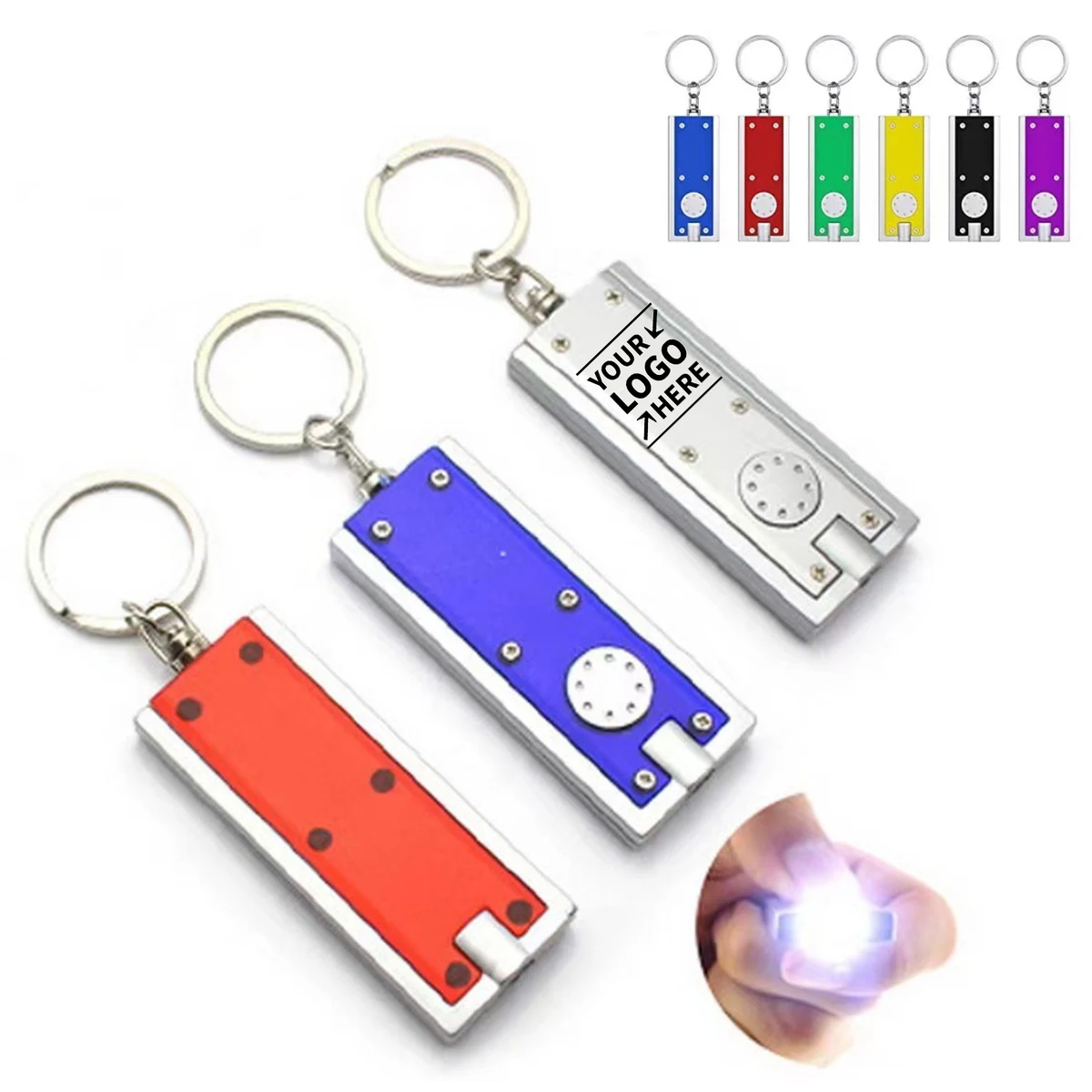 Mini LED Fashlight Rectangle Keychain 1