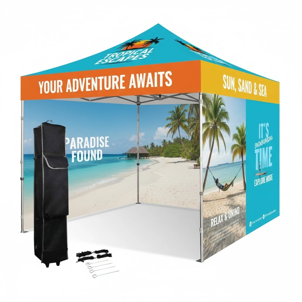 10x10 Heavy Duty Pop Up Canopy Tent With 3 Full Walls 1