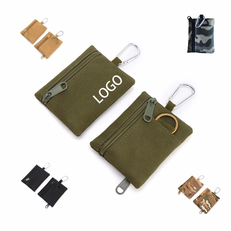 Multifunctional Zipper Coin Purse with Carabiner