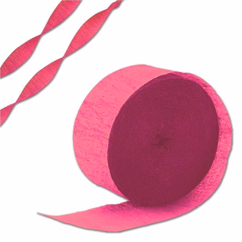81' Roll Pink Crepe Paper Streamer
