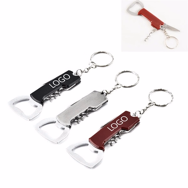 Custom 3-in-1 Wine Bottle Opener keychain