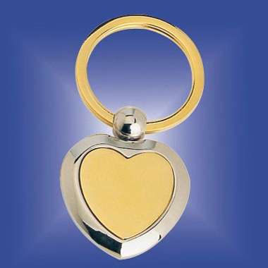 2 TONE HEART KEYRING