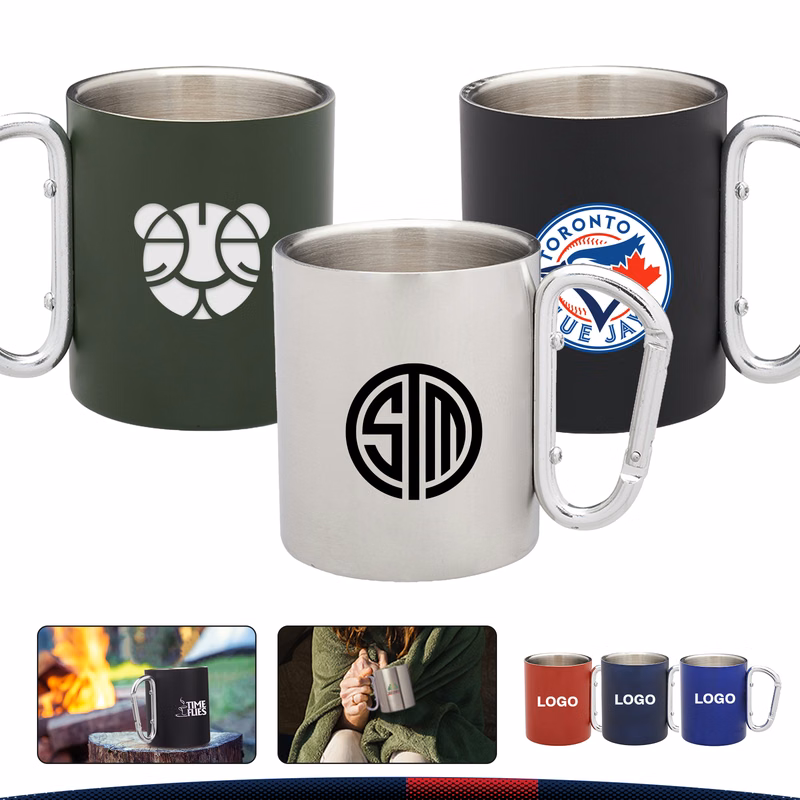 10 oz. Stainless Steel Mugs with Handles