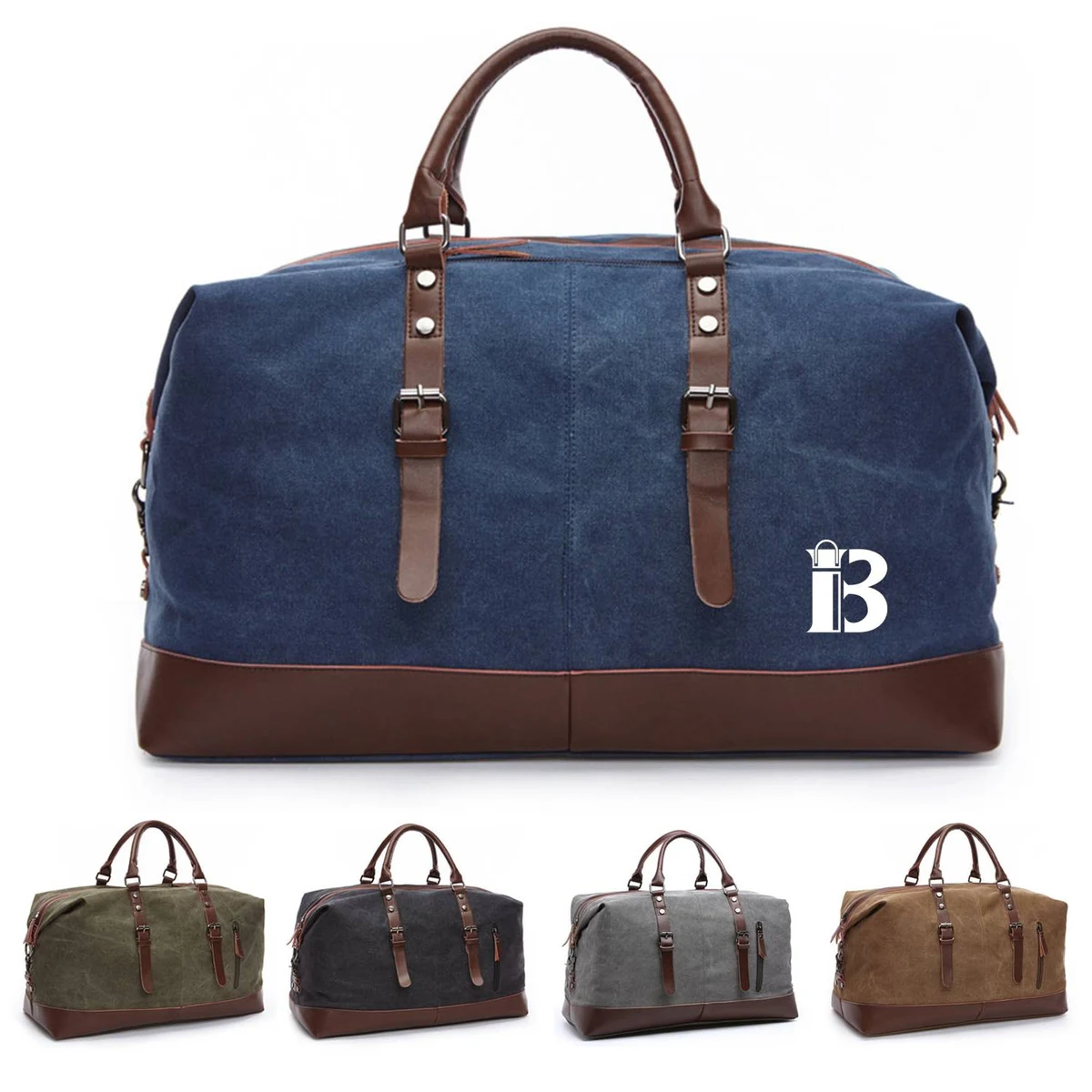Large capacity canvas travel duffel bag 1