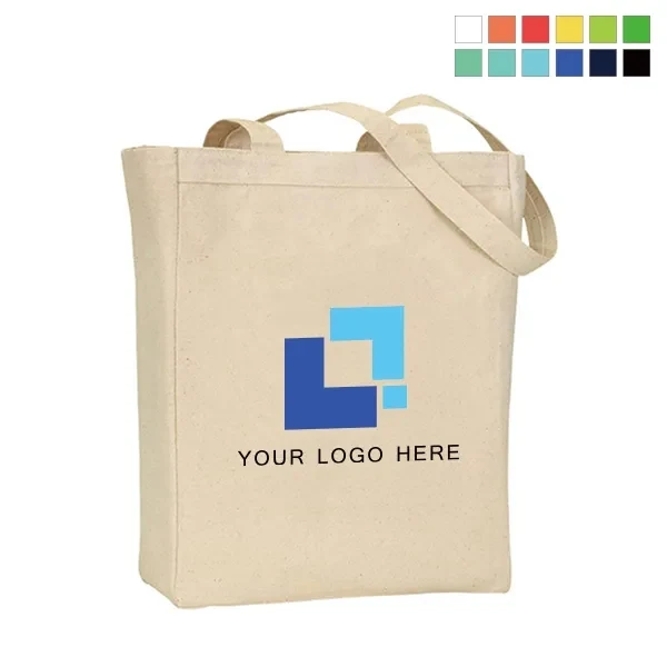 Full Side Gusset Cotton Tote, custom tote bag with logo imprint 1
