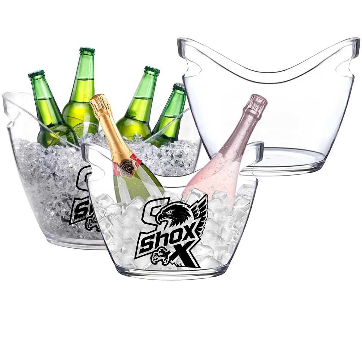 MOQ 10 Plastic Oval Ice Buckets For Beer Bottle 1