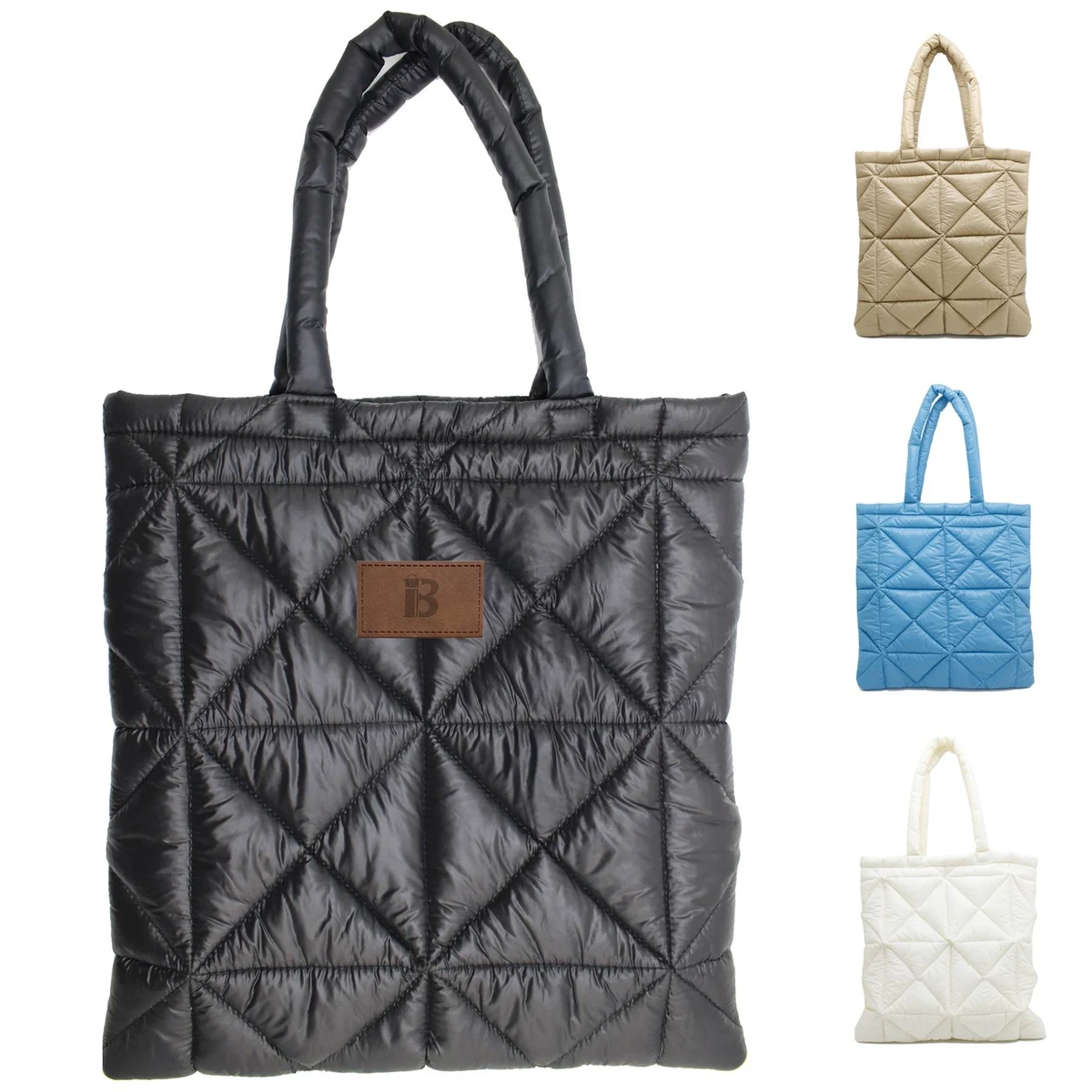 Nylon Simple puff down tote bag 1