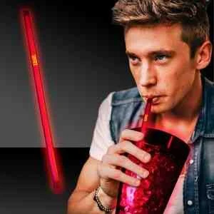 Red Supreme Glow 9" Straws 1