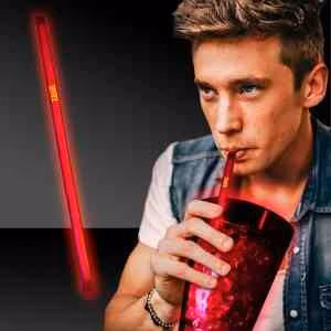 Red Supreme Glow 9" Straws