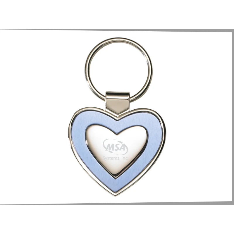 Silver/Blue Heart Key Tag 1