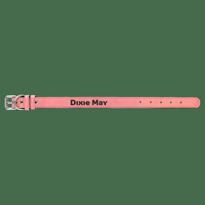 15" x 3/4" Pink Leatherette Dog Collar