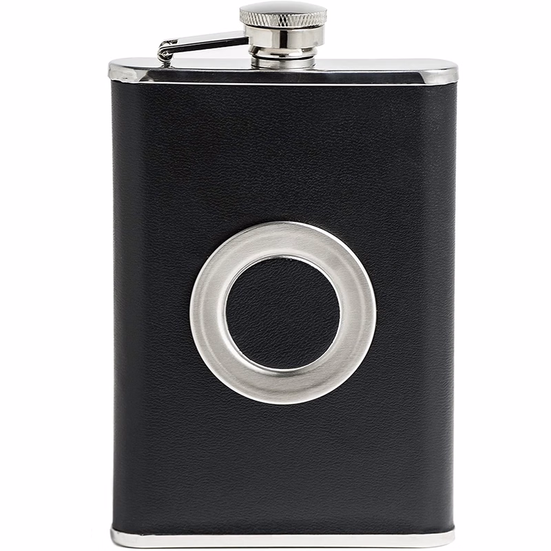 Built-in Collapsible 2oz Metal 8oz Shot Flask Set Alcohol
