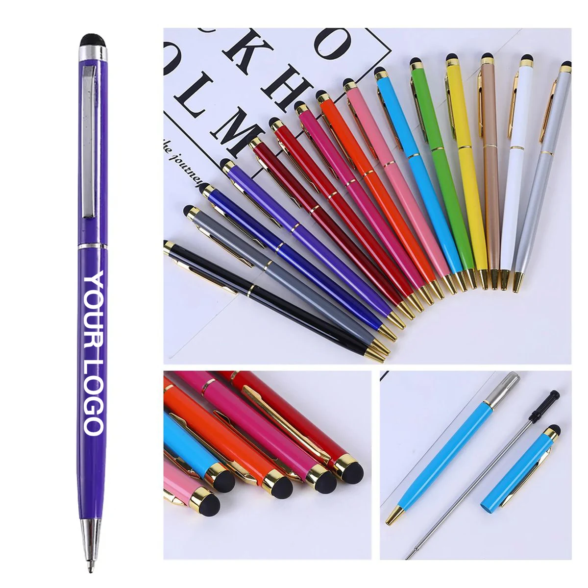 Dual Function Brass Stylus Pen For Touchscreens 1