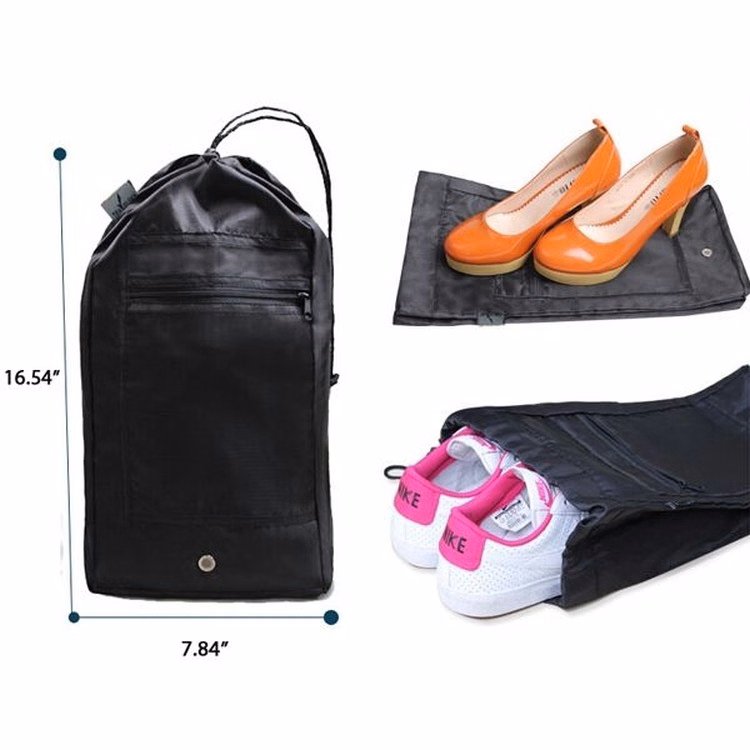Black Polyester Shoe Bag