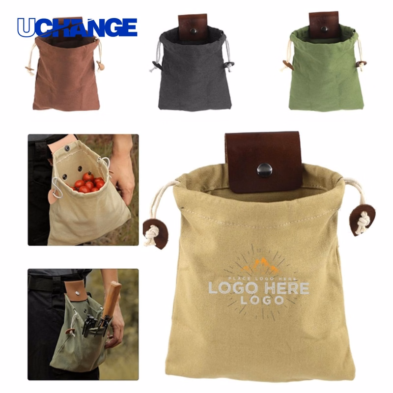 Foldable Canvas Foraging Bag with Belt Loop