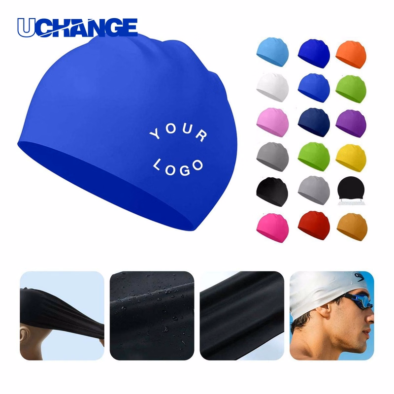 Protective Waterproof Silicone Swim Cap Headwear for Swim Use