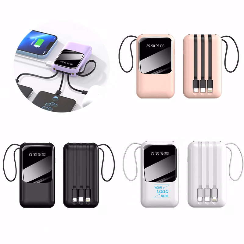 Portable Power Bank with Integrated Cable